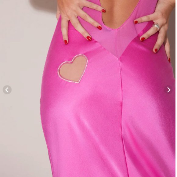 BRAND NEW: Fleur Du Mal - EMBELLISHED CUTOUT DRESS PINK - Picture 3 of 8